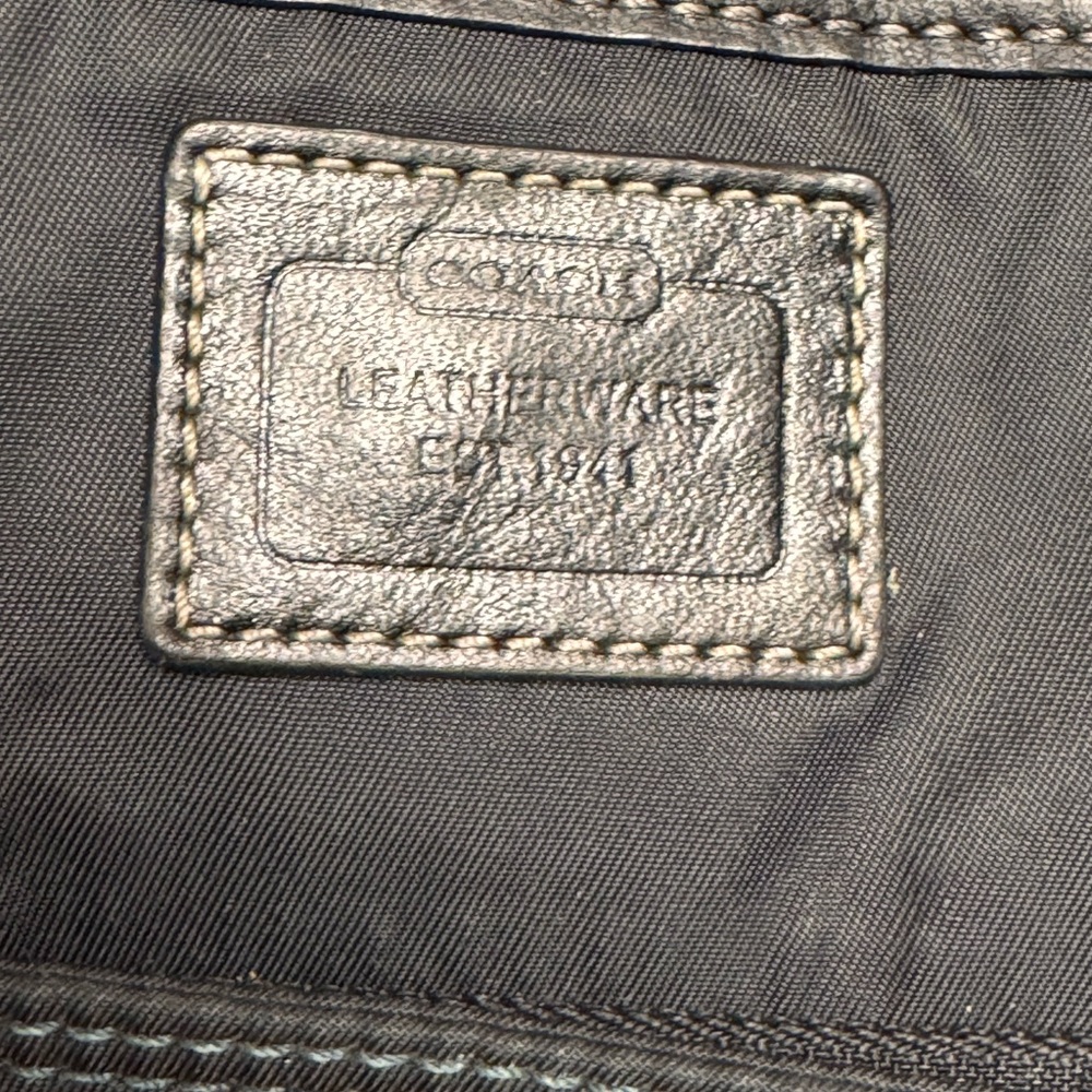 Coach Black Hampton Nylon Tote with Teal Accents - Picture 10 of 16